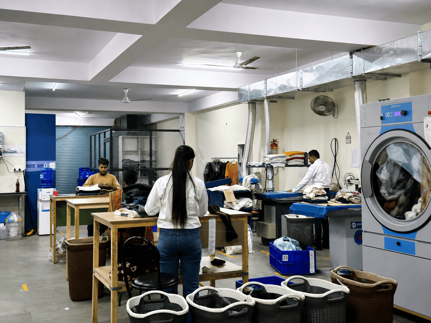 DomTom commercial laundry facility — bulk washing and finishing